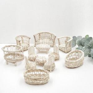 Conjunto de muebles de muñeca de ratán hecho a mano compuesto por 12 piezas hecho en Vietnam al por mayor 2023 - Product Image 3