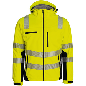 Winter High-Visibility Yellow-Black Softshell Jacket PREVENT TRENDLINE <b>Raincoat</b> - Product Image 2