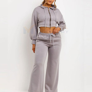 Conjunto Deportivo de Mujer con Top Corto y Pantalones Acampanados de Último Diseño, Conjunto Deportivo de Mujer con Top Corto y Pantalones Acampanados de Primera Calidad - Product Image 2