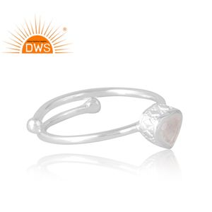 Hot Selling 925 Sterling Silver Natural <b>Rose</b> <b>Quartz</b> Gemstone Ring Custom Jewelry Manufacturer - Product Image 4