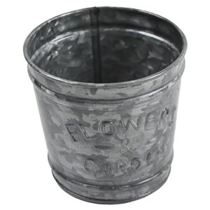 Maceta de Metal galvanizado oscuro de estilo Popular, maceta de flores de forma redonda para decoración de interiores y exteriores - Product Image 1