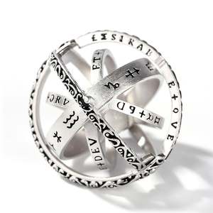 Jeulia Astronomical Sphere Sterling <b>Silver</b> Men's <b>Opal</b> <b>Ring</b> with Free Chain - Product Image 4