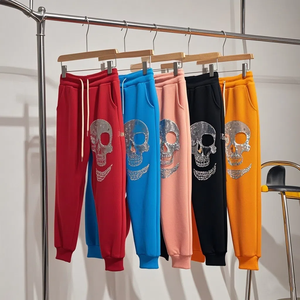 กางเกงวอร์มประดับเพชรเทียม ขายส่ง คุณภาพสูง พรีเมียม รับผลิตแบบ OEM บริการสกรีนโลโก้ ขายดี - Product Image 1