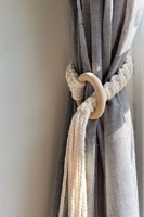 Attache-rideau en macramé en forme de feuille, décoration bohème minimaliste, en coton fait main, taille personnalisable, logo, attaches de fenêtre modernes, décoration unique