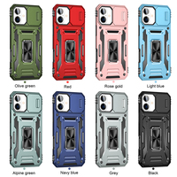 Coque de téléphone antichoc hybride TPU+PC avec béquille et protection intégrale de l'appareil photo Rugged Armor pour 16 Plus/15/14