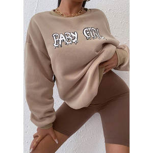 Sweat-shirts en molleton de coton pour femmes sur mesure en gros Collection d'hiver à col rond de qualité supérieure Derniers modèles - Product Image 1