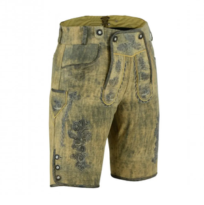 Pantalones cortos de cuero auténtico de gamuza de cabra Lederhosen bávaro para hombre personalizados 2025, características transpirables de secado rápido, bolsillos sólidos tejidos - Product Image 3