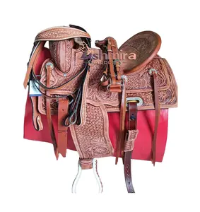 Hot Selling Wholesale Manufacturer High Quality Cowboy Western Leather Roping Saddle With Tack Set