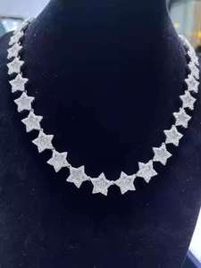 925 Silver 14K Gold Plated Men's Hip Hop Tennis Necklace Star Link <b>Chain</b> with <b>Iced</b> <b>Out</b> Diamond for Wedding and Gift - Product Image 4