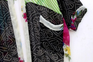 Chaqueta de Kimono de seda polivinílica de mezcla de seda Bata corta de seda polivinílica para mujer - Product Image 5