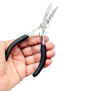 Professional 6.5 Inch Stainless Steel Long Nose 3-Hole Flat Mouth Hair Extension Pliers for Micro Rings Nano Beads - Product Image 3