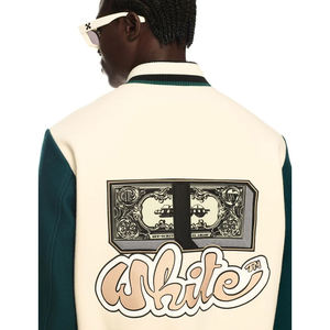 Chaquetas Varsity Personalizadas con Bordado, Chaquetas de Béisbol, Chaquetas Varsity Blancas y Negras para Hombre, Venta al por Mayor - Product Image 6