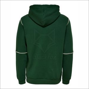 <b>Men's</b> Green Hooded Fleece Sweatshirt Regular Fit Casual Solid Color Pocket Design Breathable Knitted <b>Pullover</b> Autumn Wear - Product Image 3