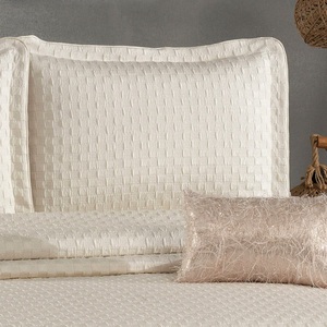 Ensemble de couvre-lit classique de luxe personnalisé Guzide Eli t Ecru 4 pièces, 100% chenille, tissé rayé organique, 200TC, lavable - Product Image 3