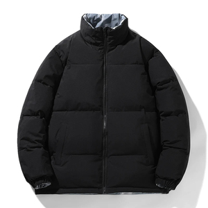 Chaqueta acolchada de lona personalizada para hombre, colección informal de estilo burbuja con capucha y cuello levantado para invierno al aire libre - Product Image 5