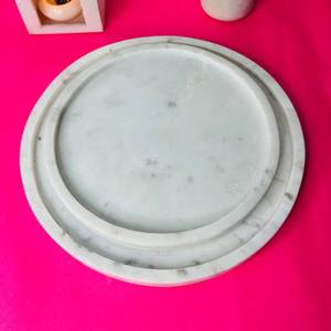 Vente directe fournisseur indien plateaux en marbre blanc de haute qualité artistique Restaurant plateau de cuisine assiette polie modèle fait à la main - Product Image 1