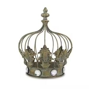 Sculpture de couronne royale en métal antique fini pour la décoration de table de luxe et l'accentuation élégante de la maison - Product Image 6