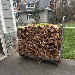 Stacked Hardwood <b>Logs</b> In Metal Rack For Indoor Storage. - Product Image 5