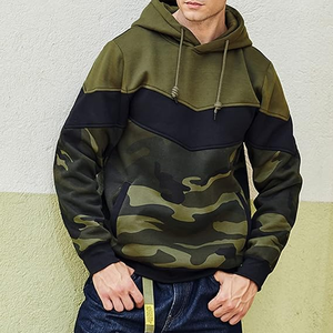 Sudadera polar con capucha y estampado atlético de otoño para hombre, sudaderas con capucha de bloque de color con estampado digital - Product Image 3