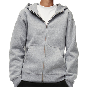 Sudadera con capucha Unisex con cremallera de gran tamaño para hombre, Sudadera con capucha Unisex de peso pesado 100% algodón, diseño personalizado, cremallera completa, Sudadera con capucha con cremallera en blanco - Product Image 2