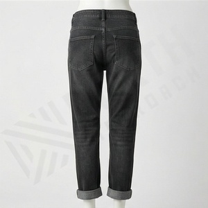 <b>Women's</b> Stretchy Straight Leg Casual Low Rise Wash Button Fly Stitch Comfortable <b>Jeans</b> for <b>Women</b> Customized Color Trousers - Product Image 2