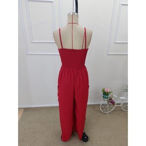 Mono largo de mujer de Jane con tirantes, detalle elástico en el busto y bolsillos, overol casual de pierna ancha para uso diario - Product Image 6