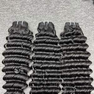 Peluca de cabello humano virgen de onda profunda de 30 pulgadas al por mayor más vendida Remy sin procesar FL alineado Cierre de encaje suizo 4x4 un donante superior - Product Image 3