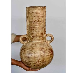 Jarrón de Cerámica Binaural Art Deco Retro Nostálgico, Ligero y Personalizable, Estilo Vintage para Mesa de Centro o Sala de Estar - Product Image 1