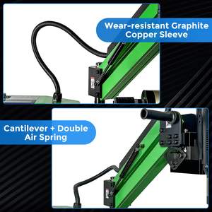 เครื่องต๊าปเกลียวไฟฟ้าความแม่นยำสูงสำหรับเหล็ก ขนาด M6-M36 ความยาวแขนต๊าป 1200 มม. และหัวจับแบบ ANSI 9 นิ้ว พร้อมแขนหมุนได้ 360 องศา - Product Image 4