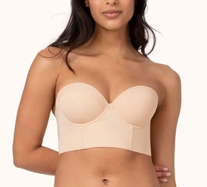 Sujetador push-up invisible sexy para mujer, diseño de una pieza con espalda sin tirantes, Copa con logotipo de punto transpirable de talla grande - Product Image 3