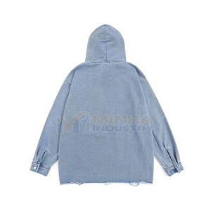Sudadera con Capucha Bordada Desgastada para Hombre, Sudadera de Tela Suave con Puños y Cintura Acanalados, Sudadera Moderna con Bordado Desgastado para Hombre - Product Image 4