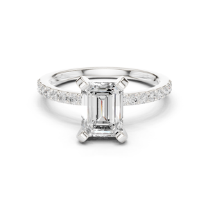 Anillo de moissanita de 14K con diseño de Halo oculto Joyería de lujo - Product Image 3