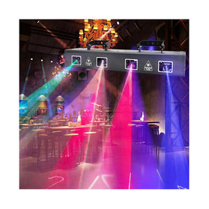 Luz láser de escenario de discoteca de color RGB completo de cuatro cabezales Espectáculo láser de escaneo de club nocturno con emisión verde amarillo rojo azul - Product Image 1