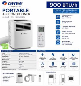 Aire acondicionado portátil de 9000 BTU, ventilador de refrigeración dividido para el hogar, unidad de aire acondicionado eléctrica blanca, aire acondicionado con control remoto - Product Image 1