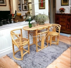 Chaise de salle à manger rectangulaire industrielle en rotin et rotin pour restaurant Ensemble de meubles pour le salon relaxant pour l'extérieur - Product Image 4