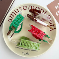 Nouvelle pince à cheveux en acétate motif popsicle, fruits, fraises, chocolat, pince à cheveux mignonne en forme de requin, accessoire pour filles