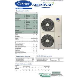 Pompe à chaleur à onduleur Carrier Aquasnap Plus 12 kW 30AWH012XD Système CVC domestique sans module hydronique - Product Image 2