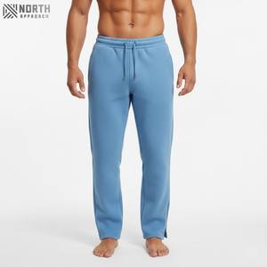 Custom Flared <b>Green</b> 350gsm Cotton Fleece Straight <b>Legging</b> Open Jogger Loose Men Open Bottom Hem Sweatpants Winter Trousers Men - Product Image 1