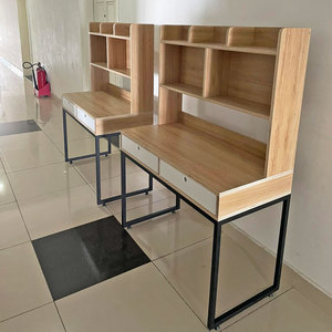 Wooden & Metal Office <b>Desk</b> with Integrated Bookshelf <b>Simple</b> Design BD68095 - Product Image 3