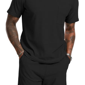 Vêtements de sport en bambou personnalisés de haute qualité pour hommes Hauts décontractés d'été écologiques et ensembles de vêtements de sport pour la course à pied - Product Image 6