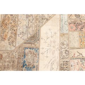 Tapis vintage, petit tapis turc de 2,8 x 8,5 pieds, tapis beige à motifs floraux arc-en-ciel - Product Image 5
