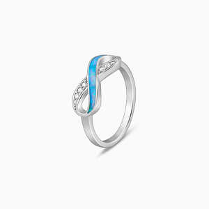 Anillo ajustable infinito de plata para mujer, joyería de cobre elegante a la moda con tecnología de incrustaciones, ajuste de garra religiosa clásica - Product Image 4