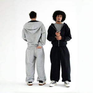 <b>Oversize</b> Baggy <b>Sweatpants</b> and Hoodies Set Streetwear Heavyweigth Custom Puff Print High Quality Hoodie <b>Sweatpants</b> Set - Product Image 1