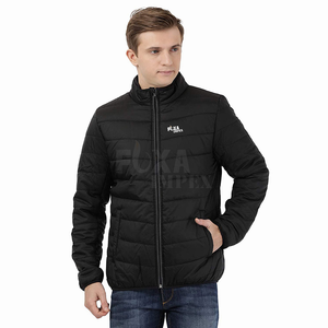 Chaqueta acolchada de invierno de manga larga personalizada para hombre 2024, bordado de logotipo con cuello levantado para calidez de marca, servicio OEM disponible - Product Image 1