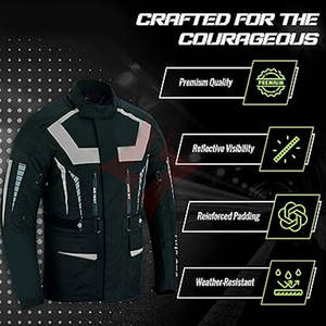 Chaqueta de Motocicleta FLASH GEAR Unisex para Aventura/Turismo, Manga Larga, Cuero/Tela de Poliéster, Transpirable, para Todas las Estaciones, con Protección CE Extraíble - Product Image 3