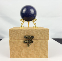 Grande Sphère Boule de Cristal en Grès Bleu Goldstone Spécimen Minéral Pierre Précieuse par ALIF CRYSTAL ET AGATE