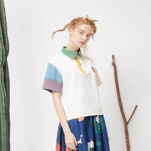 Nuevos polos bordados en 3D personalizados para mujer, camisa de manga corta de verano para mujer, nuevos polos de algodón con cuello levantado - Product Image 4