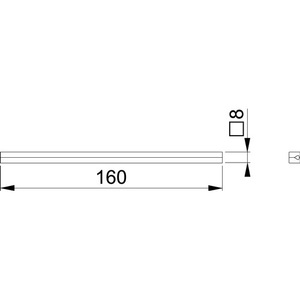 Square Pin Profile Pin <b>8</b> X 160 Mm Galvanized <b>Iron</b> 2-Piece HOPPE - Product Image 3