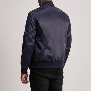 Quinton Ma-1แจ็คเก็ตทิ้งระเบิดผ้าซาตินโพลีเอสเตอร์ซับในมีซิปปกเสื้อถักมีกระเป๋า - Product Image 5