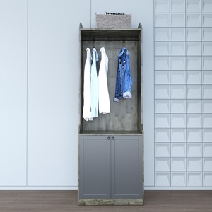 Armoire compacte en bois de caoutchouc naturel TQA68031, design minimaliste, autoportante et pliable pour la maison ou l'appartement - Product Image 5